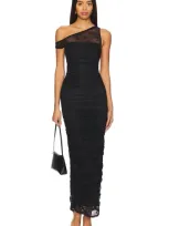 Afrm Biona Lace Dress In Noir