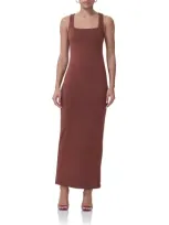 Afrm Nadja Sleeveless Jersey Maxi Dress In Cocoa