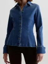 Ag Cheryl Denim Button-up Shirt In Libertine