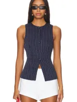 All The Ways Jianna Vest In Navy & White