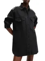 Allsaints Denim Lily Shirt Dress In Black