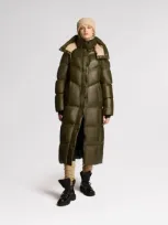 Alpenhaus Meribel Quilted Maxi Puffer With Removable Hood In Black