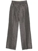 Alysi Seersucker Trousers In Grey