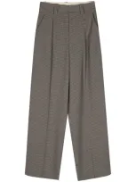 Alysi Wool Blend Wide Leg Trousers In Gray