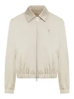 Ami Alexandre Mattiussi Ami Paris Ami De Coeur Zipped Jacket In Beige