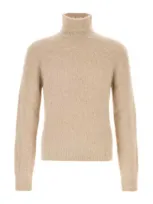 Ami Alexandre Mattiussi Cappuccino Stretch Mohair Blend Sweater In Brown