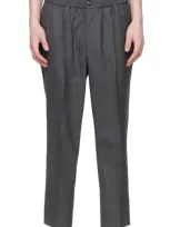 Ami Alexandre Mattiussi Gray Elasticized Trousers In Heather Grey/0951