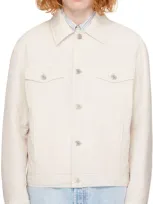 Ami Alexandre Mattiussi Off-white Padded Trucker Jacket In Chalk