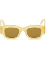 Ami Alexandre Mattiussi Transparent Square Sunglasses In Yellow