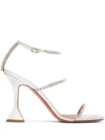 Amina Muaddi Gilda 95mm Crystal-embellished Sandals In White