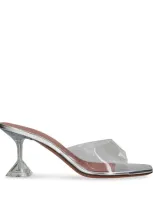 Amina Muaddi Lupita Glass Mules 70 In White