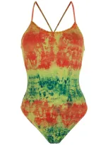 Amir Slama Gradient Effect Tie Dye Swimsuit In Multicolour