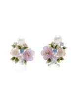 Anabela Chan Lavender Primrose Vine Earrings In Multi