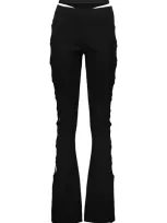 Andreädamo Flared Viscose Trousers In Black