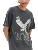 Anine Bing Women's Lili Retro Eagle Cotton T-shirt In Washed Black