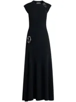 Anna Quan Buckle-detail Ribbed Maxi Dress In Black