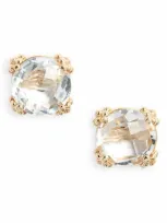 Anzie 'dew Drop' Stud Earrings In Yellow Gold/ Diamond