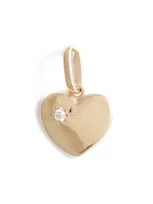 Anzie Jac+jo Icon Heart Pendant Charm In Gold/diamond