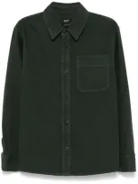 Apc A. P.c. Surchemise Basile Brodee Over Shirt Kaf In Green