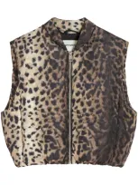 Apparis Phoenix Animal-print Gilet In Brown