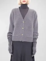 Arch4 Janelle Cashmere Button-down Cardigan In Granite Marl