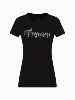 Armani Exchange Slim Fit T-shirt In Stretch Cotton Jersey In Black