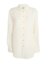 Asceno Organic Linen London Pyjama Top In White