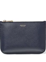 Aspinal Of London Medium Leather Ella Pouch In Navy