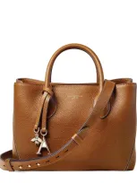 Aspinal Of London Midi Leather London Tote Bag In Brown