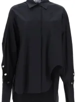 Attico Shirt With Monogram Snap Buttons In Black