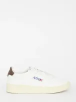 Autry Medalist White And Brown Sneakers In Wht/brown