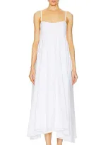 Azeeza Rachel Midi Dress In White Poplin