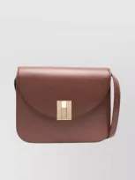 Bally Earth Brown Calf Leather Shoulder Bag In Russet