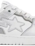 Bape Silver Sk8 Sta #4 Sneakers In White