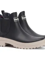 Barbour Mallow Womens Chelsea Wellies In Black/white Pepper