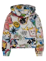 Barrow Kids' Graphic-print Hoodie In White