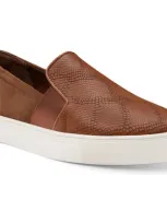 Birdies Swift Slip-on Sneaker In Cognac Embossed Leather