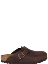 Birkenstock Boston Side Buckle Sandals In Brown