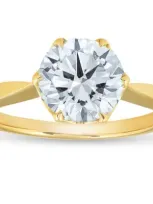 Bliss Diamond 1 1/2 Ct Solitaire Diamond Micro Prong Engagement Ring 14k Yellow Gold Lab Grown