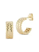 Bloomingdale's Puffed Huggie Hoop Earrings In 14k Yellow Gold