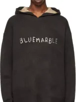 Bluemarble Brown Embroidered Knitted Hoodie In Blk