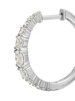 Bony Levy Audrey Oval & Round Diamond Huggie Hoop Earrings In 18k White Gold