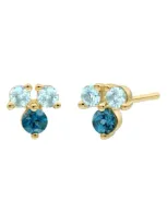 Bony Levy Blc Semiprecous Stone 14k Gold Stud Earrings In 14k Yg London Blue Topaz