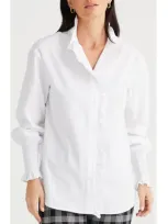 Brave + True Brave+true Countess Ruffle Edge Button-up Shirt In White