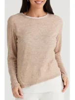 Brave + True Brave+true Mandy Long Sleeve Ringer T-shirt In Natural