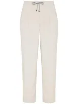 Brunello Cucinelli Pleat-detailing Cotton Trousers In Bianco