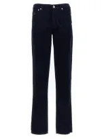 Brunello Cucinelli Logo Patch Straight Leg Jeans In Navy