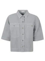 Brunello Cucinelli Shirts In Powder Blue