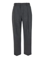 Brunello Cucinelli Grey Slouchy Trousers In Black