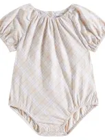 Burberry Baby Checked Bodysuit In Beige